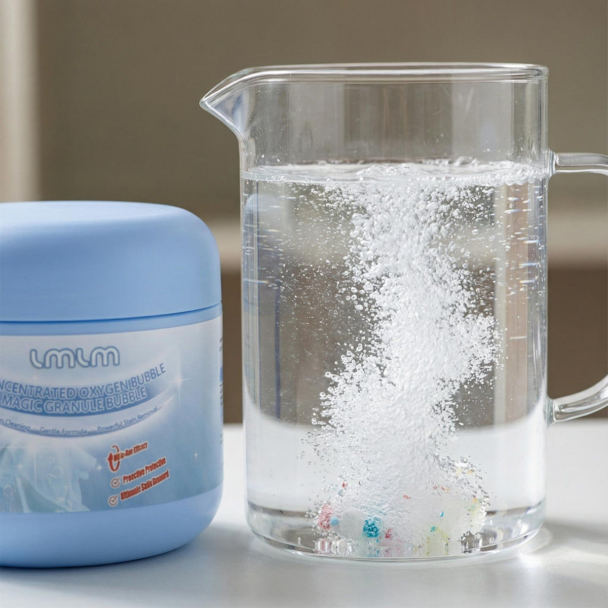 Oxygen Bubble Concentrated Detergent Powder 14.1oz Deep Clean Whitening White Clothes Color Boost HE Safe Septic Safe Laundry Powder for All Washing Machines
