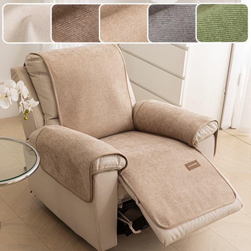 Bohemian Sofa Cover for Armchairs & Single Sofas, Anti-Slip Machine Washable Slipcover, Soft Solid Color Pet-Friendly Couch Protector for All Seasons, Modern Minimalist Home Decor
