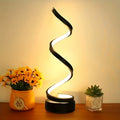 Modern Spiral Touch Table Lamp with USB-C Charging Port 3-Way Dimmable - Minimalist Bedside Lamp for Bedroom Living Room Desk - LED Bulb Included, Black & White, Single & 2-Pack
