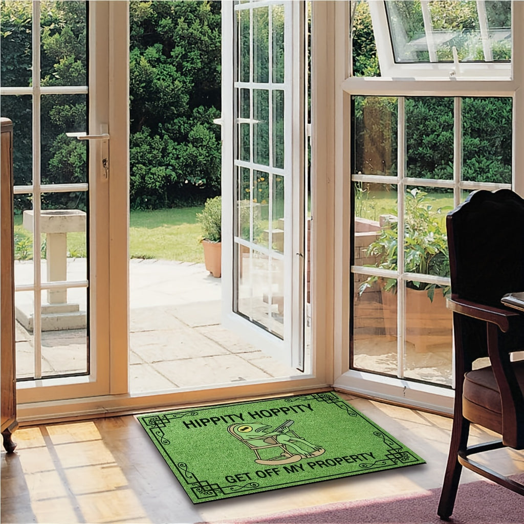Welcome Mat Green Frog Pattern Indoor Outdoor Doormat – Anti-Slip Backing Edge Locking Entryway Rug for Living Room & Home Decor | Multiple Sizes