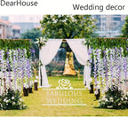 Artificial Wisteria Vine Garland 24 Pack 90 Feet Fake Hanging Flower String Purple Silk Floral Decor for Wedding Backdrop Party Ceiling Home Living Room Bedroom Outdoor Garden Boho Decor Bulk