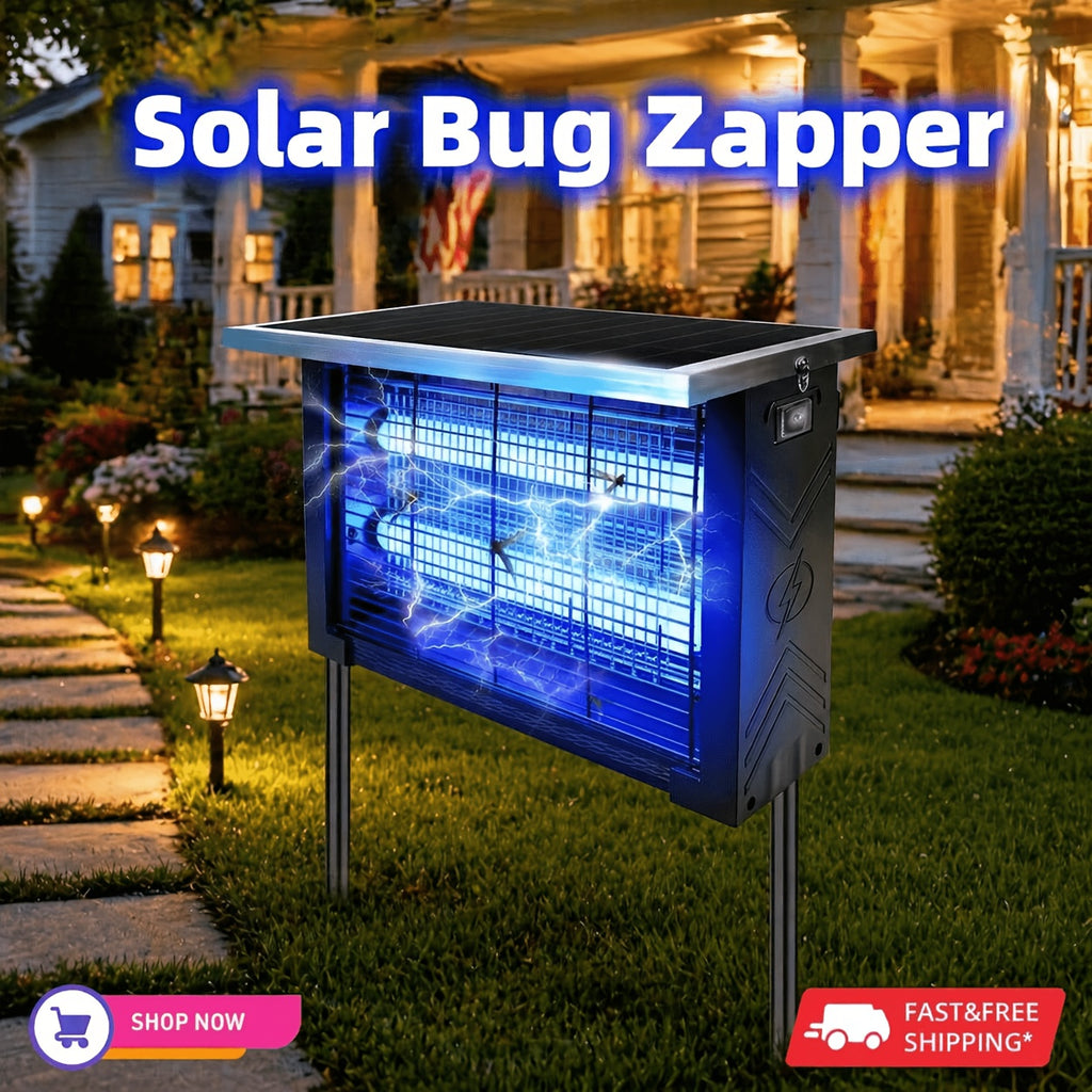 Solar Bug Zapper Outdoor Wireless Portable Mosquito Zapper with Solar Panel Sensor USB Charging Fly Trap Insect Killer for Home Backyard Porch Garden Camping