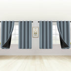 100% Blackout Window Curtains - 4 Panels, Full Light Blocking, Thermal Insulated Drapes with Black Liner | Soft Brushed Fabric