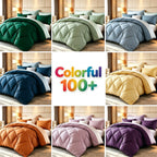 Diamond Pattern Quilt Set 2/3 Piece – Solid Color Lightweight Breathable Ultra-Fine Fiber Comforter with Pillowcases, Soft Easy Care Bedding for Bedroom & Guest Room