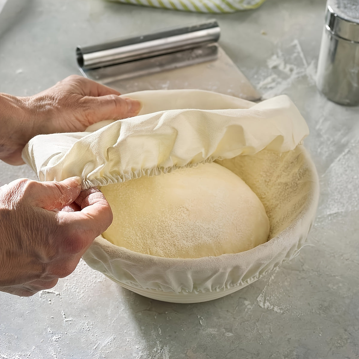 Sourdough Proofing Basket Set of 2 Round 9-Inch Rattan Banneton with Liners – Bread Proofing Bowls for Artisan Sourdough & Homemade Bread Baking