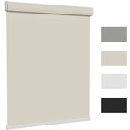 Cordless Blackout Roller Blinds Easy Install Privacy Window Shades | Room Darkening Roll Blinds for Home Office Living Room, Black White Grey Beige, 18 Width Options
