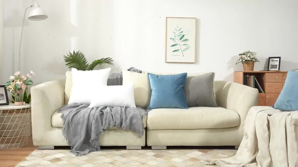 Pillow Inserts 4 Pack – Soft Durable Square Throw Pillow Cores for Living Room Bedroom Garden Outdoor Patio Car Cushions, Christmas & Mother's Day Gift