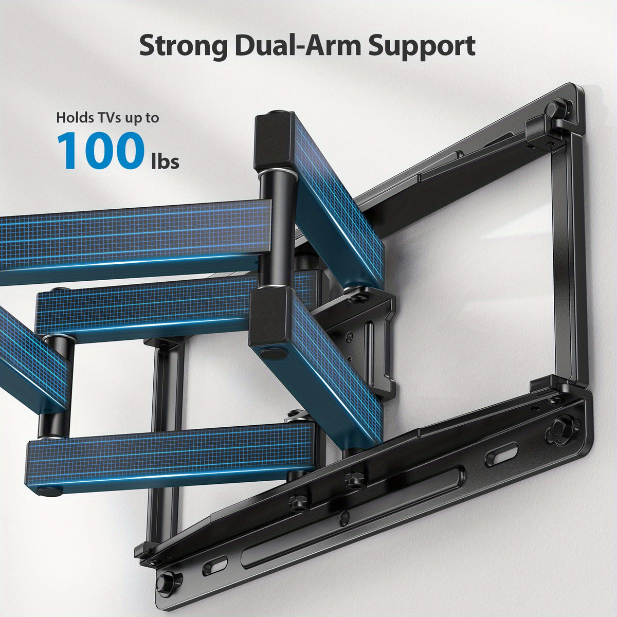 Full Motion TV Wall Mount for 37–86 Inch TVs, Heavy Duty Articulating Bracket, Swivel & Tilt, VESA 600x400mm, Holds Up to 100 lbs