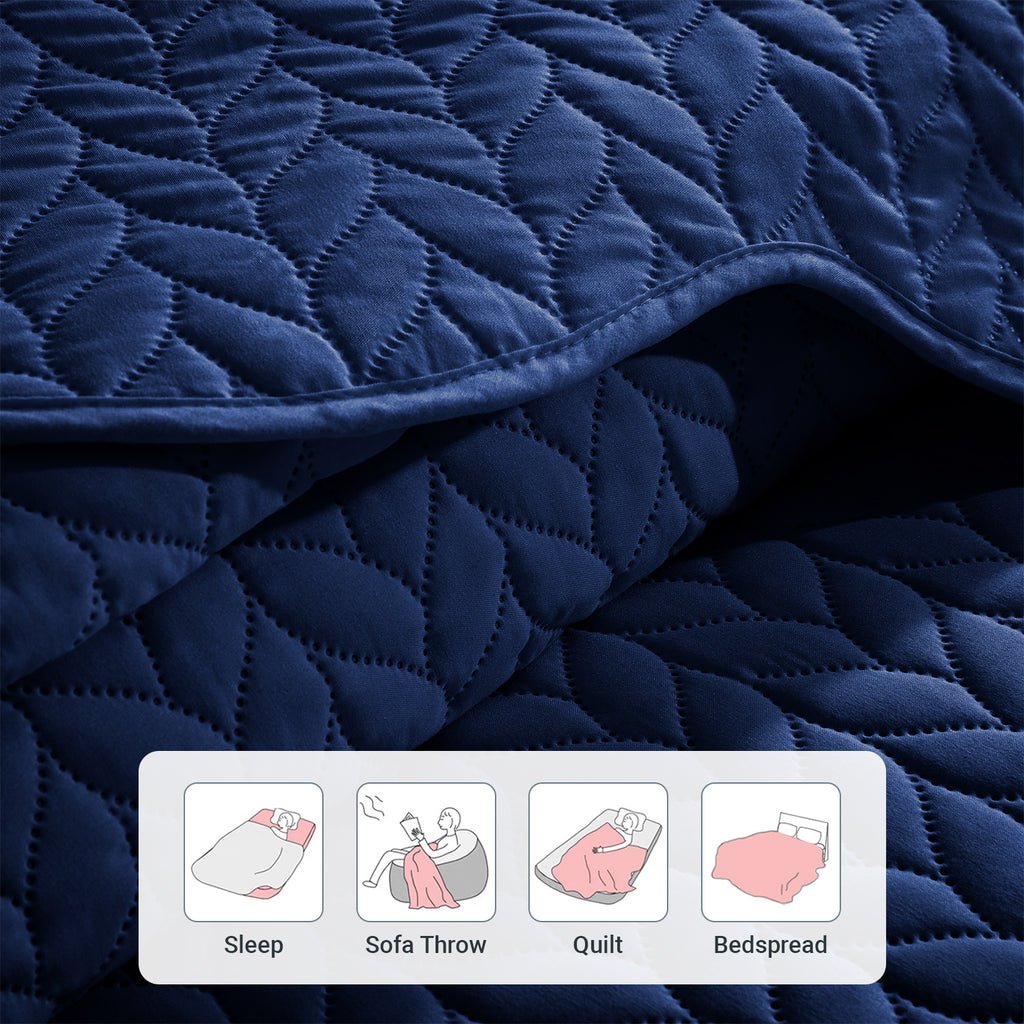 Microfiber Quilt Bedspread Set All Season Lightweight – Soft Breathable Quilted Coverlet Twin Full Queen King 16 Colors Machine Washable