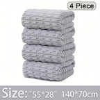Waffle Bath Towels Set of 4 – Super Absorbent Quick-Dry Coral Fleece Bath Sheets, 280GSM Soft Spa Towels for Adults, 55x28 Inch Large Bath Towel Set