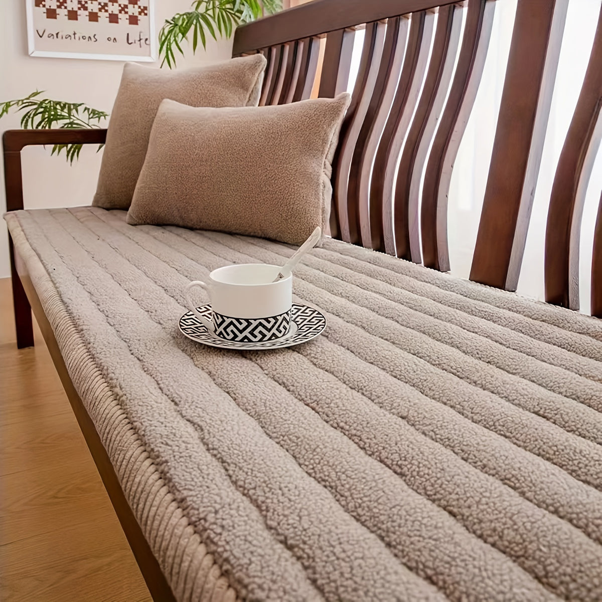 Plaid Sofa Protector Thickened Non-Slip Machine Washable Stretchable Pet Friendly - Sofa Cover for Living Room Bedroom Office Loveseat 4 Seater 6 Colors