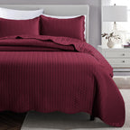 Microfiber Quilt Bedspread Set All Season Lightweight – Soft Breathable Quilted Coverlet Twin Full Queen King 16 Colors Machine Washable