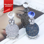 Vintage Crystal Arabic Style Empty Essential Oil Bottle 0.51oz - Portable Imitation Crystal Perfume Vial for Dressing Table, Travel & Gift Decoration