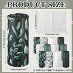 Round Car Tissue Box 12-Pack Vintage Floral Printed – Cylinder Facial Tissue Holder Bulk Set for Car Cup Holder, Travel & Home Use, Fresh Scent Design
