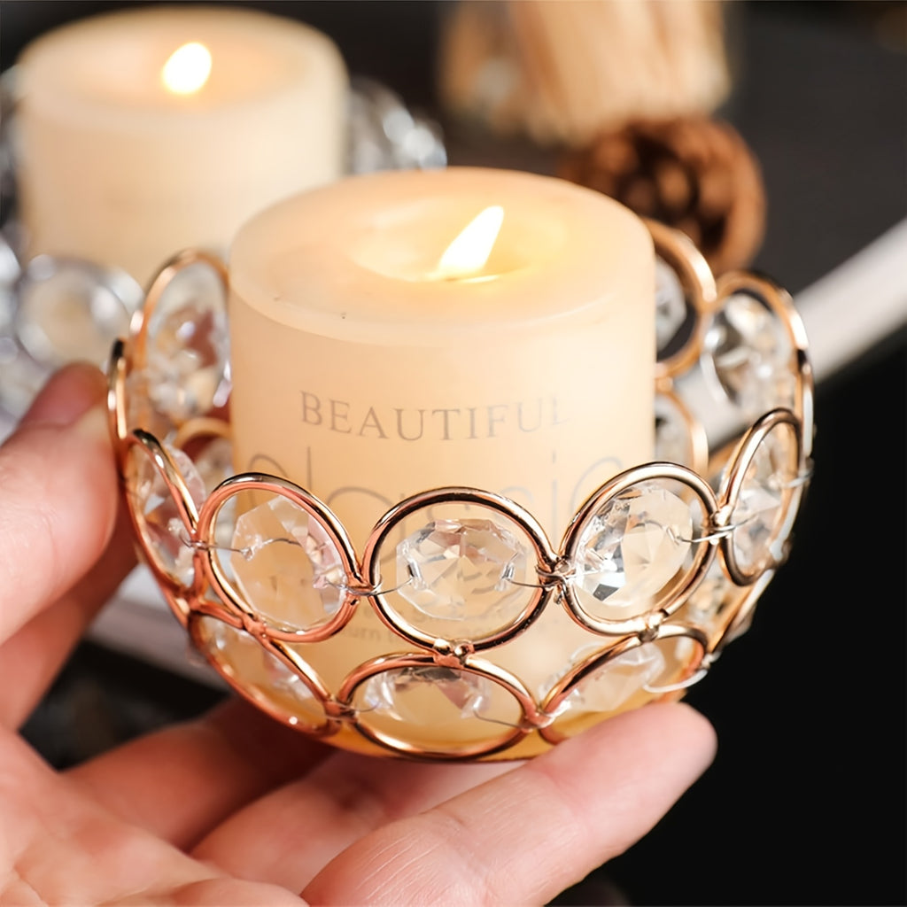 Crystal Bowl Tea Light Candle Holders Set of 20 – Wedding Centerpiece & Home Decor Dining Table Decor, Gold or Silver