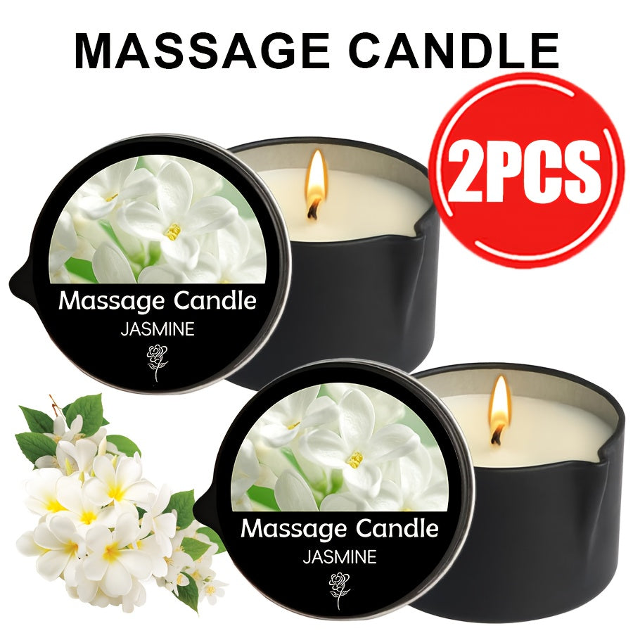 2-in-1 Soy Wax Massage Oil Candle Essential Oil Scented Warm Moisturizing Body Lotion Luxury Spa Candle Gift Set for Women Nail Salon Pedicure Wedding Christmas Valentine 1pc 2pc 6pc 17 Scents