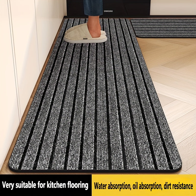 Striped Non-Slip Floor Mat with Rubber Bottom - Dust Removal Entrance Door Mat for Kitchen, Entryway & Indoor Use, Easy Clean Durable Carpet Mat in Multiple Sizes & Colors