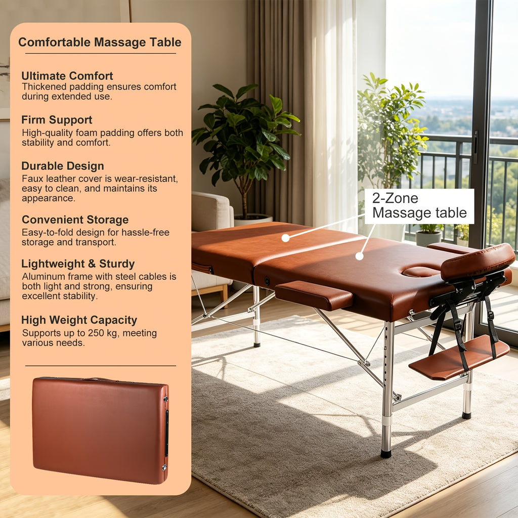Portable Folding Massage Table Professional Lash Bed, Height Adjustable 8-Level Aluminium Legs, 30.9" Wide Tiltable Headrest for Spa Salon Tattoo Home Beauty