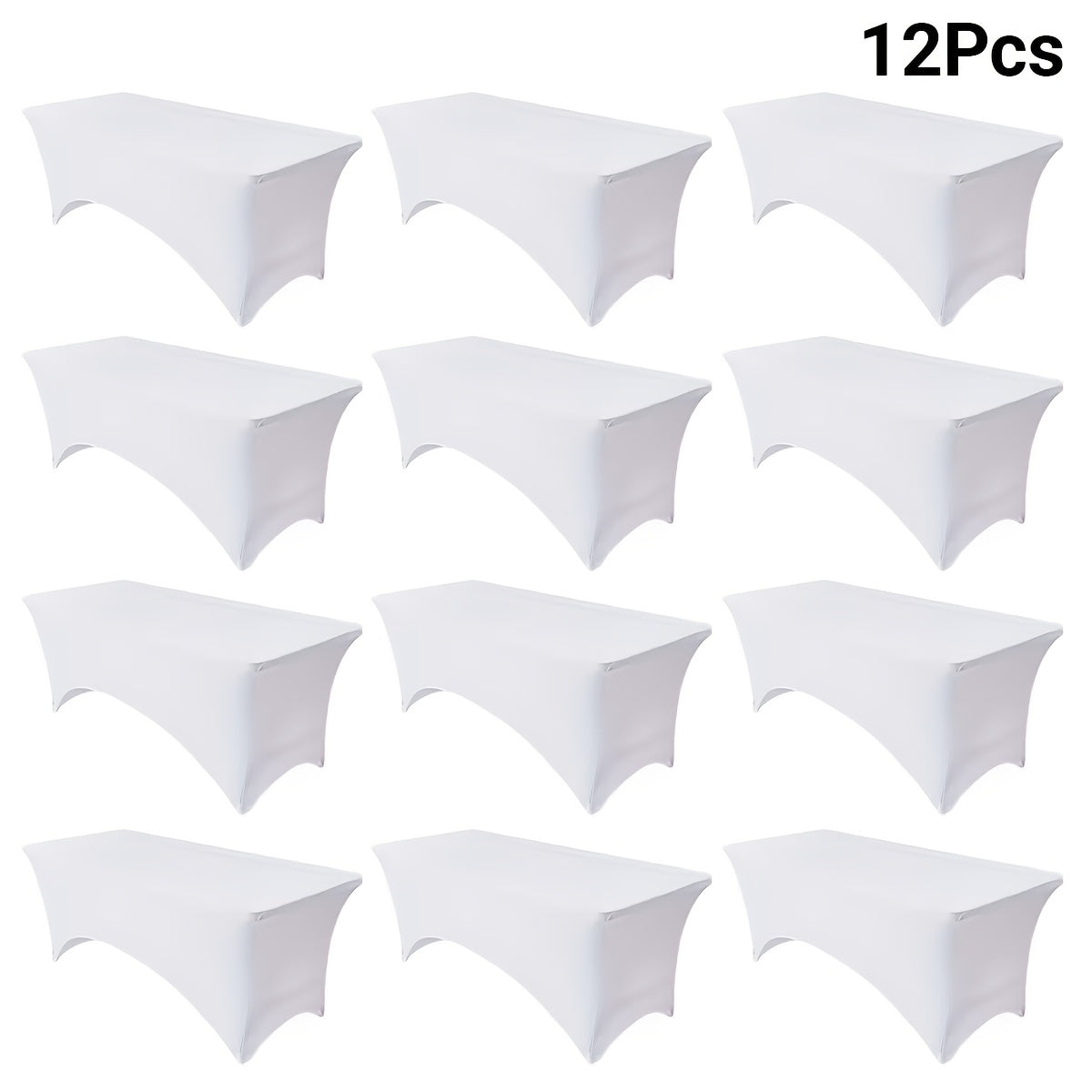 Spandex Fitted 6FT Tablecloth for Rectangular Tables – Wrinkle-Resistant Elastic Table Cover for Parties, Weddings, Trade Shows & Events – 2/4/8/12-Pack in Black, White & Light Yellow