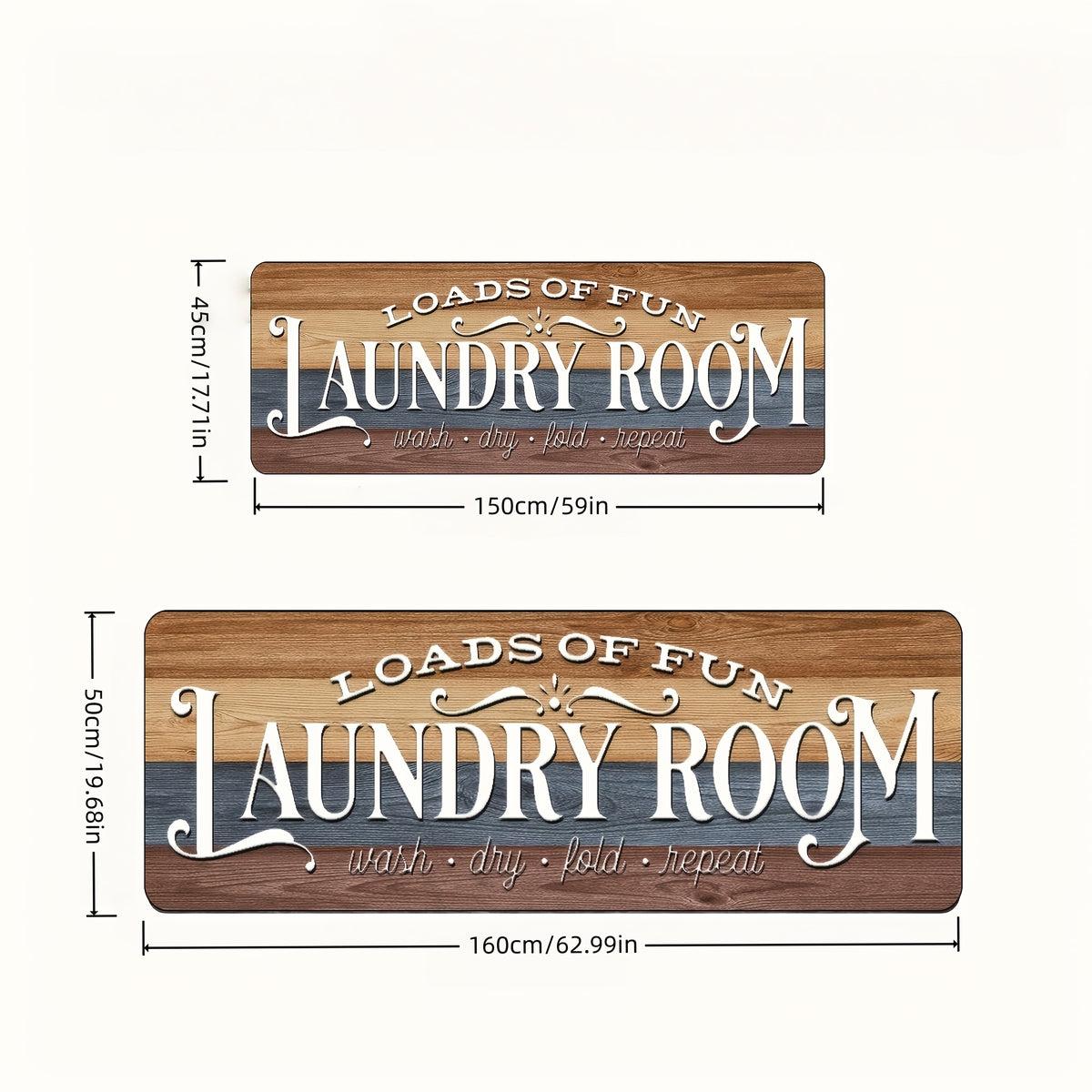 Non-Slip Runner Rug Washable Machine Wash Kitchen Mat Laundry Room | Front of Washer Dryer Bathroom Hallway Porch Floor Mat – White Blue Green Black Red, 45x120 & 45x150cm Easy Care