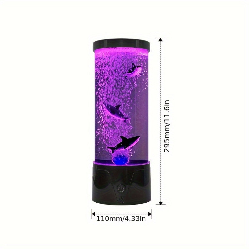 Bubble Fish Lava Lamp 17 Colors 4 Modes LED Artificial Fish Tank Night Light – Battery & USB Powered Mini Bubble Lamp with Remote for Room Decor & Gifts