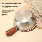 304 Stainless Steel Uncoated Small Frying Pan with Walnut Handle – Physical Non-Stick, Healthy & Durable | Uniform Heat | Easy to Clean | Breakfast, Salad & Dessert