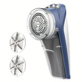 Electric Fabric Shaver Lint Remover Battery Operated Portable Lint Roller with LED Light 2 Replaceable Blades Pilling Remover for Clothes Sweaters Blankets Couch in Blue