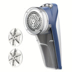 Electric Fabric Shaver Lint Remover Battery Operated Portable Lint Roller with LED Light 2 Replaceable Blades Pilling Remover for Clothes Sweaters Blankets Couch in Blue