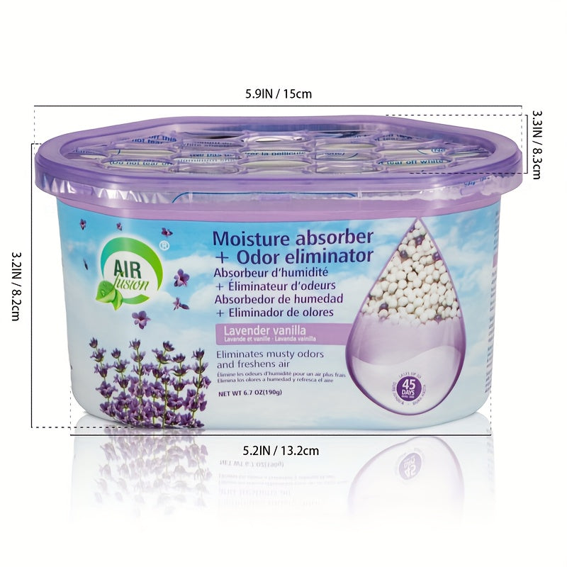 Dehumidifier Boxes 6-Pack Scented Moisture Absorber & Odor Eliminator – No Electricity, Compact PVC, 4 Scents for Closet, Bathroom, Bedroom, RV & Boat (Lavender, Fresh Linen, Jasmine, Bamboo Charcoal)