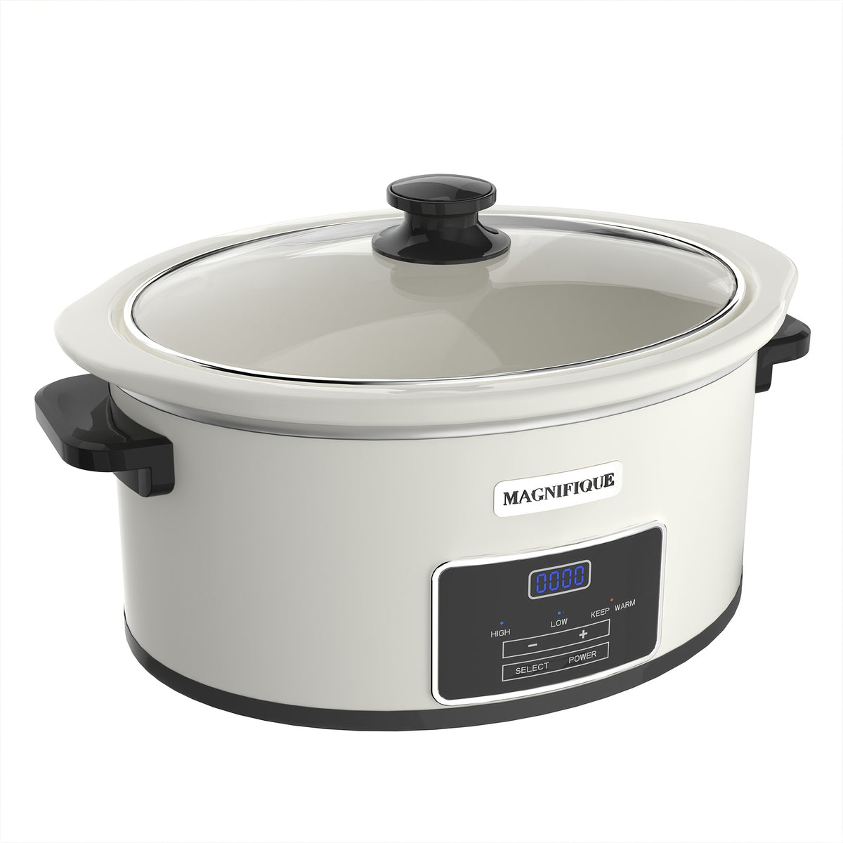 Large Digital Slow Cooker 6QT & 8QT with Stoneware Pot, Programmable Keep Warm Function, One-Touch Digital Display, 240W — Family Dinners, Roasts & Stews, Red White Black Blue