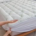 Cooling Bamboo Mattress Topper Pillow Top Mattress Pad Cover with Deep Pocket Fits 8-21 Inch - Breathable Soft Bed Topper Mattress Protector Twin Twin XL Full Queen