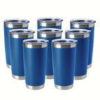 20oz Insulated Travel Coffee Tumbler 8-Pack – Stainless Steel Mug with Lid & Straw | Animal Print | Hot & Cold Drinks | Outdoor, Holiday & Valentine’s Gift