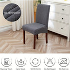 Stretch Jacquard Dining Chair Covers Set of 4 or 6 Removable Washable Polyester-Elastane Slipcovers – Chair Protector for Kitchen Home Hotel Restaurant, Valentine's Day Home Decoration