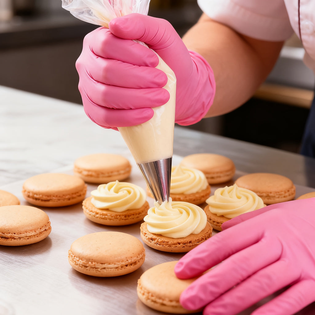 Disposable Gloves Rose Pink Stain Resistant Waterproof Soft Comfortable Wrist for Daily Cleaning Kitchen Restaurant Pet Care Beauty Hairdressing M L 50 100 150 200 Count