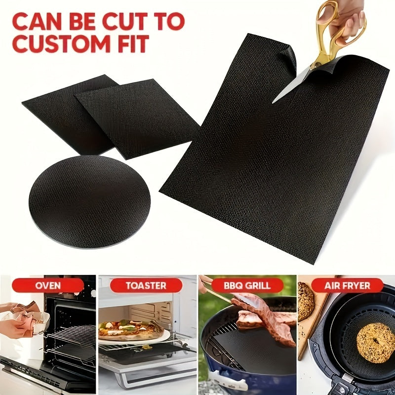Oven Liners for Bottom of Oven 2pcs + Oil Brush - BPA Free Thick Non-Stick Oven Mats for Electric, Gas, Toaster, Convection & Microwave Ovens, Grills & BBQ