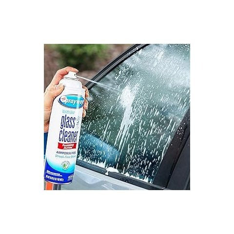 Glass Cleaner Spray Foam 3-Pack 19oz – Streak-Free, Ammonia-Free Window & Mirror Cleaner with Microfiber Cloths | Home & Office