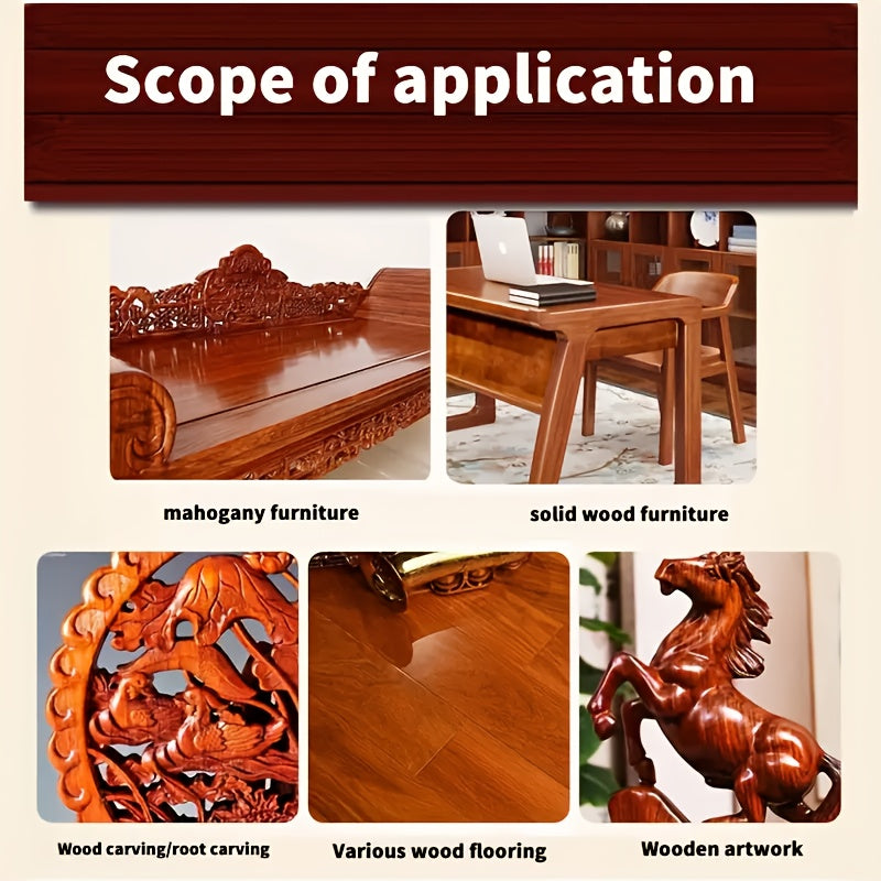 Beeswax Wood Furniture Polish & Protector with Sponge, Natural Bee Oil for Wooden Furniture Floor Maintenance Anti-Crack & Shine Restoration, 40g All-Wood Surface Care