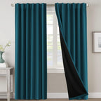 Blackout Curtains 2 Panels 100% Room Darkening 96 Inch Long – Triple Weave Thermal Insulated Back Tab & Rod Pocket Window Drapes for Bedroom & Living Room