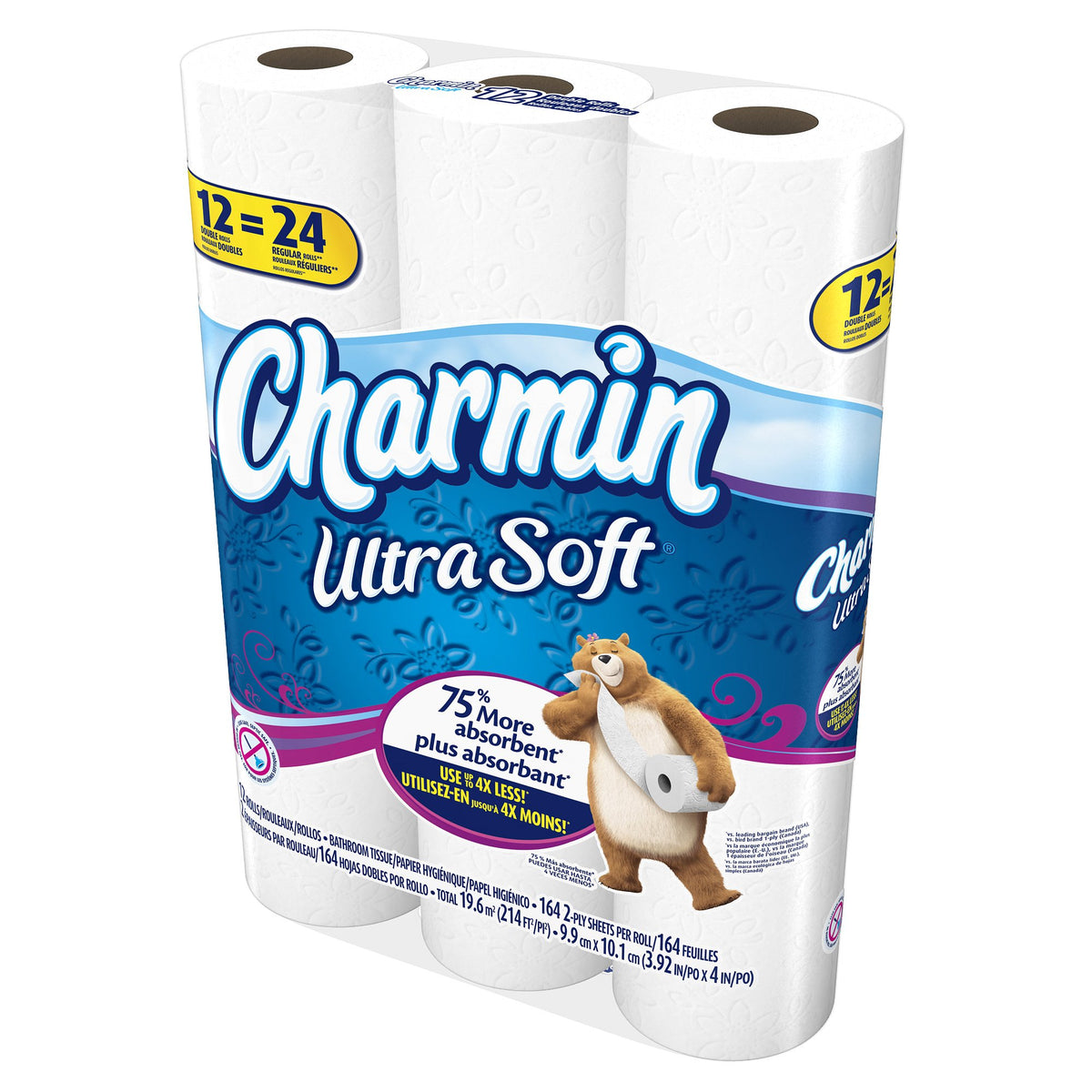 Ultra Soft Mega Roll Toilet Paper 200 Sheets – Available in 6 & 16 Count, Double & Mega Rolls, Cushiony Thick 2-Ply Bath Tissue for the Whole Family