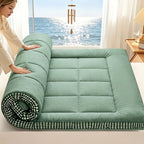 Cooling Breathable Mattress Topper | Soft Fiber Fill | Woven Fabric Cover | All Seasons | 6 Colors | Twin Full Queen King