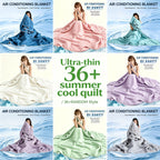 Cooling Blanket Quilt Extra Large - Lightweight Breathable Air-Cooled Moisture-Wicking Comforter for Adults Summer Heat Machine Washable Fits Most Beds