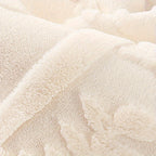 Faux Rabbit Fur Sofa Cover Thick Winter Warm Couch Protector Non-Slip Machine Washable Pet-Friendly Floral Sofa Slipcover for 1 2 3 4 Seater Living Room Bedroom