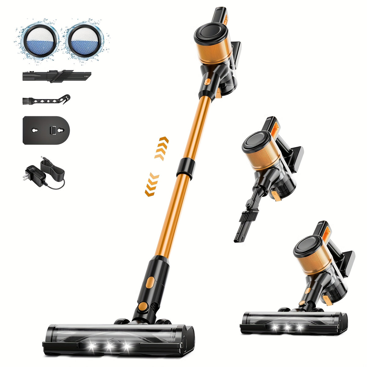 30-60Kpa Stick Vacuum Cleaner Cordless & Corded 55Min Runtime Anti-Tangle Lightweight Handheld for Hardwood Floor Carpet Pet Hair 5 Colors