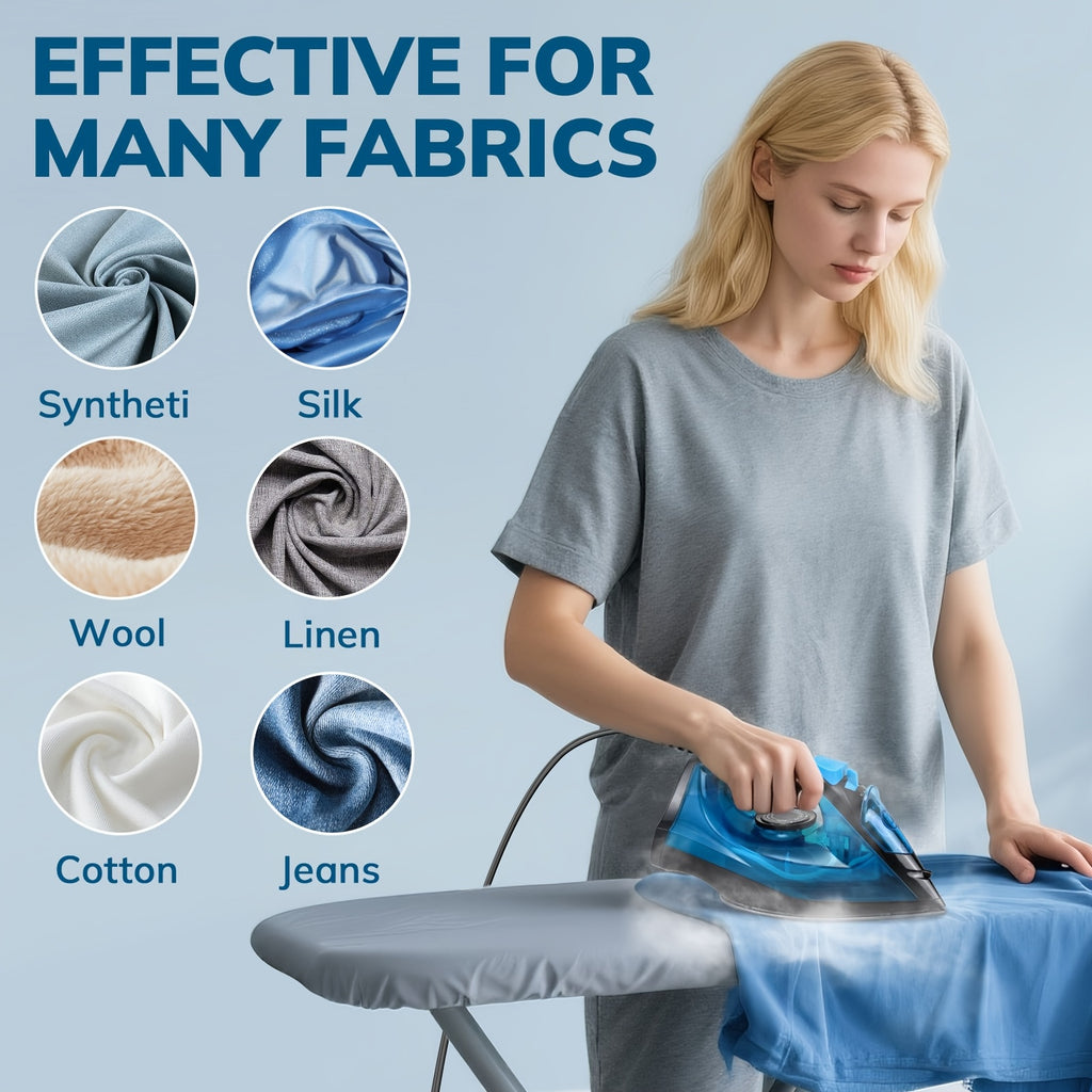 Clothes Steamer Handheld Garment Steamer Non-Stick Plate High Pressure Anti-Calc Fast Heating Adjustable Temperature Dry Wet Travel Essential Blue