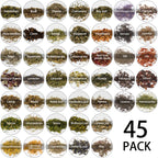 45 Bottles Dried Herbs & Flowers Kit with Crystal Spoon – Beginner Altar Supplies for Wicca, Pagan Magic, Incense, Bath & Spells, Unique Gift for Mother’s Day, Graduation & Wedding