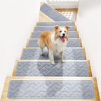 Non-Slip Stair Treads Self-Adhesive 4mm TPR Stair Mats for Hardwood Floors Indoor Stairs Carpet Pads 6pcs or 15pcs Set