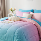 Rainbow Comforter Set – 5/7-Piece Bed in a Bag | Hypoallergenic, All-Season | Twin to King