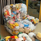 Stuffed Animal Storage Bean Bag Chair – Transparent PVC Plush Toy Organizer Sofa for Kids Room & Playroom, Large Capacity Doll Storage, Easy to Clean, Available in Round Bag & Sofa Styles