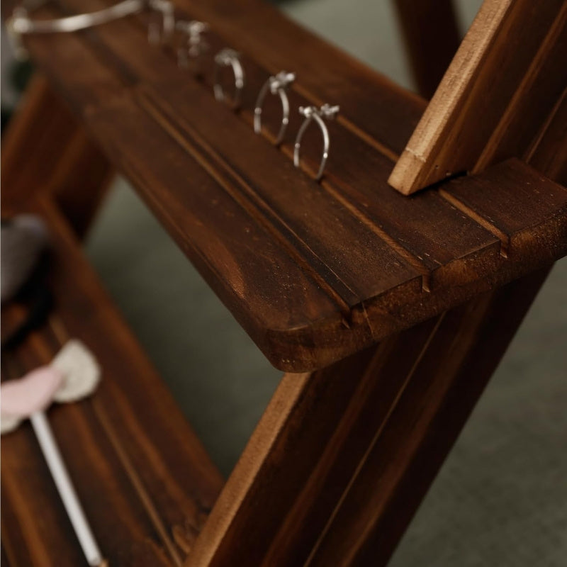 3/4/5-Tier Wooden Display Stand – Vintage Rustic Multi-Purpose Vertical Shelf for Home, Store, Bakery & Events | Jewelry, Dessert & Cupcake Display Rack