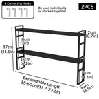 Narrow Tall Shelf Organizer for Kitchen, Windowsill & Bathroom – Stackable Thin Shelves for Narrow Spaces | Scalable Countertop Rack & Window Plant Stand | Black & White